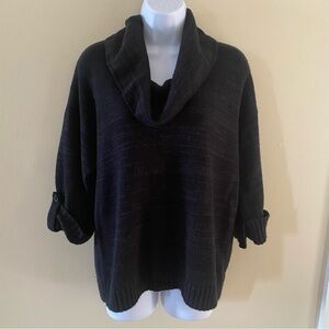VIN Michael Kors 3/4 Length Sleeve Size Extra Large XL Cowl Neck Sweater Black